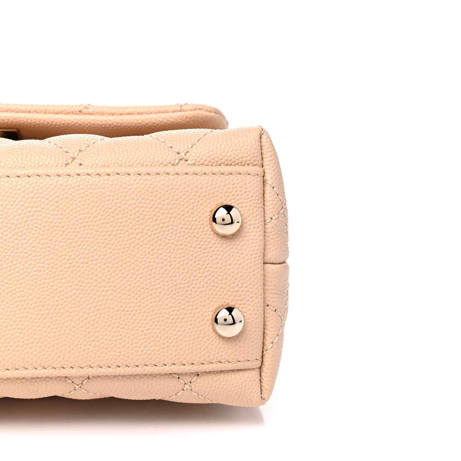 Chanel Caviar Lizard Embossed Quilted Extra Mini Coco Handle Flap Beige 5 of 6