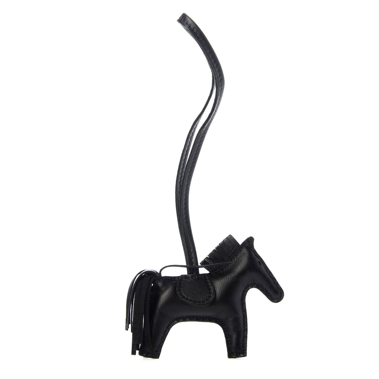 Milo Lambskin Grigri Rodeo Horse Bag Charm PM So Black