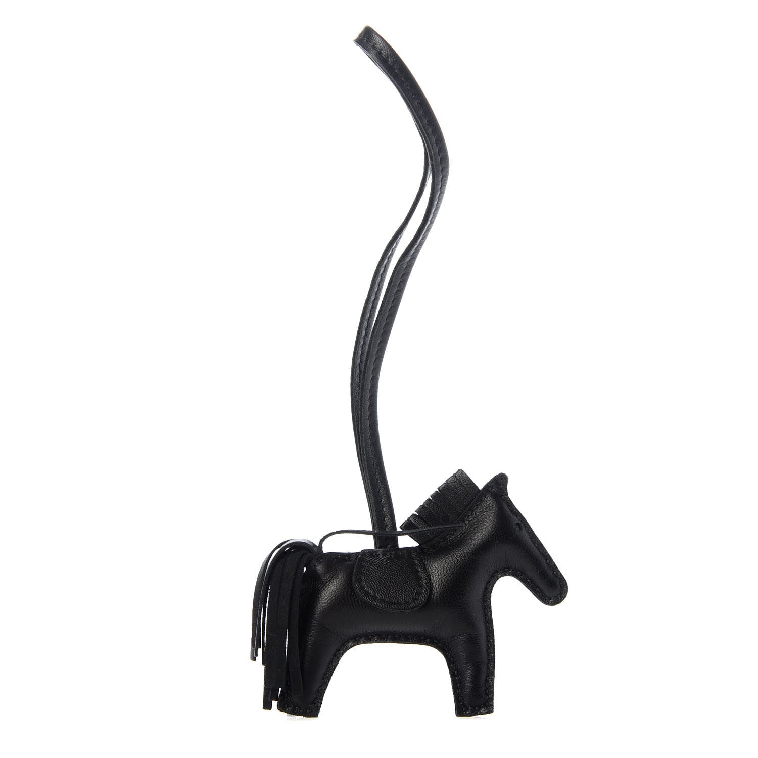 Hermes Milo Lambskin Grigri Rodeo Horse Bag Charm PM So Black 1 of 4