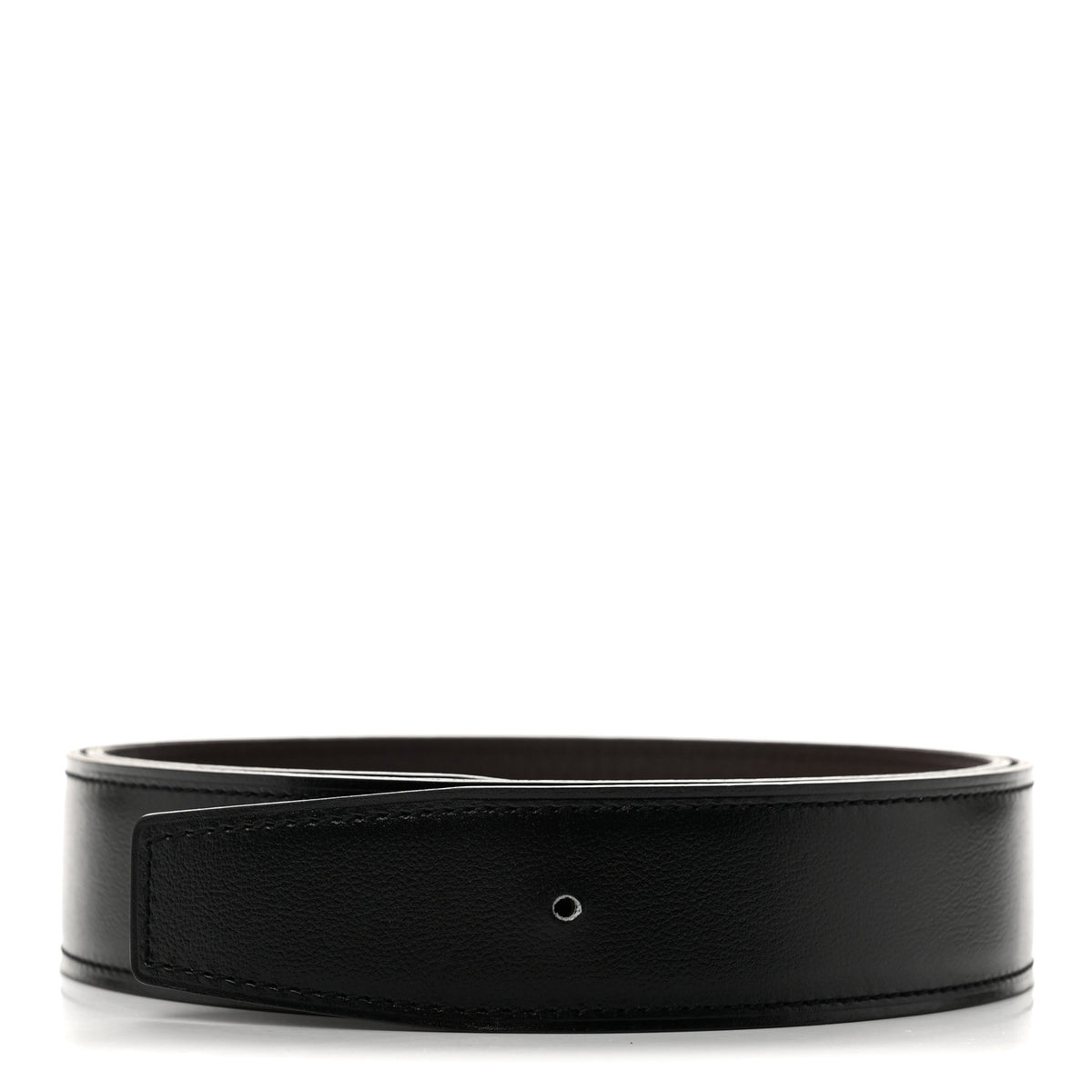 Hermes Box Togo 32mm Belt Strap 80 32 Black Chocolate 1 of 7