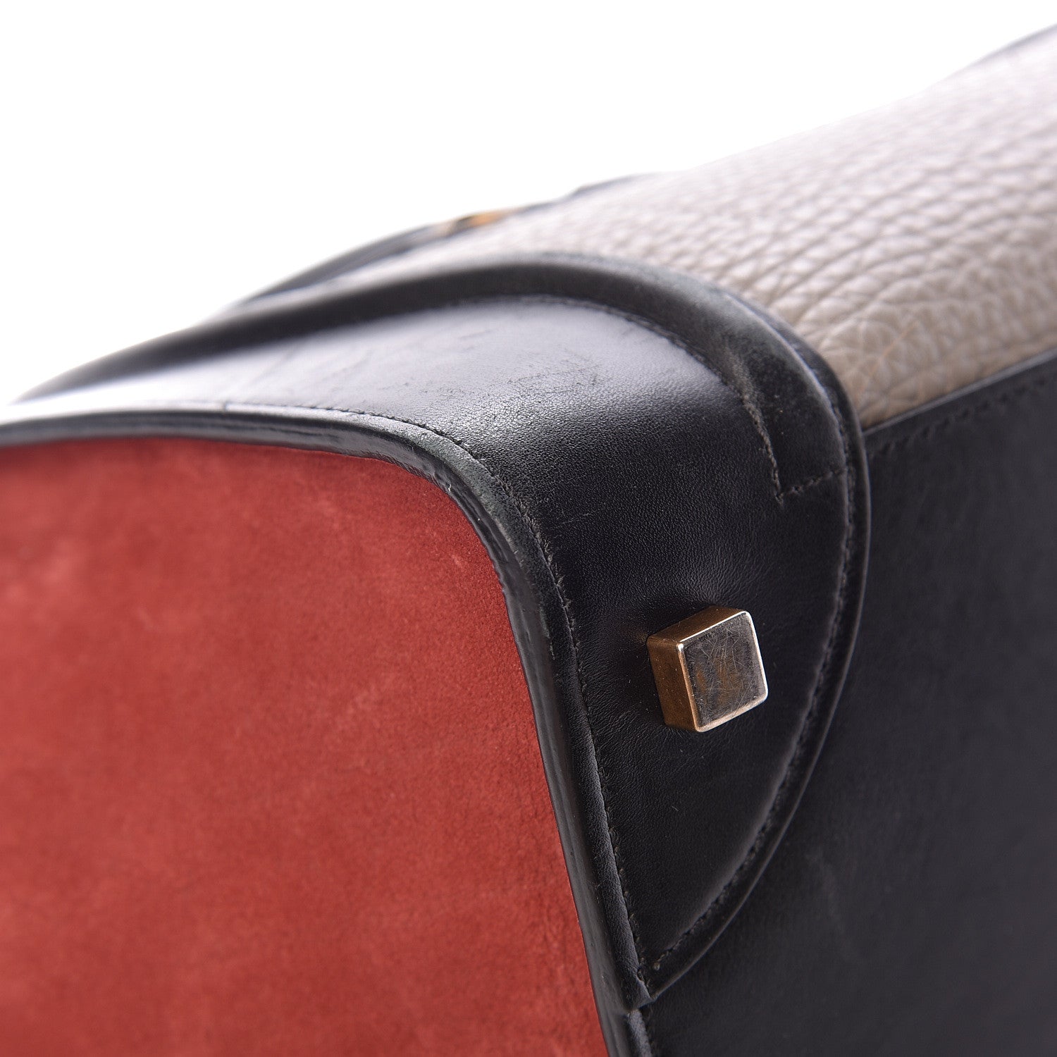 Celine Bullhide Calfskin Suede Mini Tri-Color Luggage Dark Ruby 11 of 20