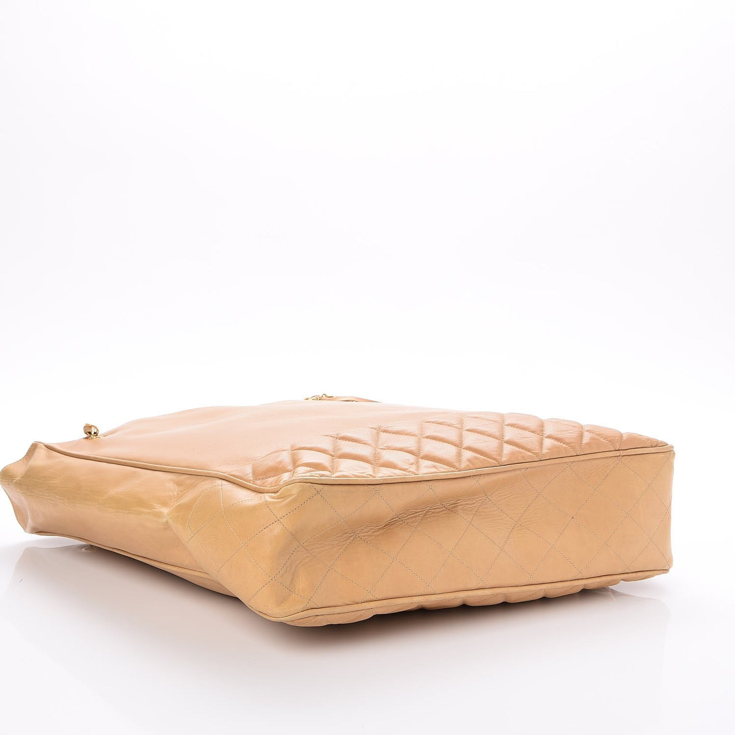 Lambskin Quilted Tote Beige