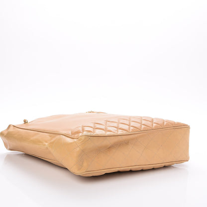 Chanel Lambskin Quilted Tote Beige 4 of 9