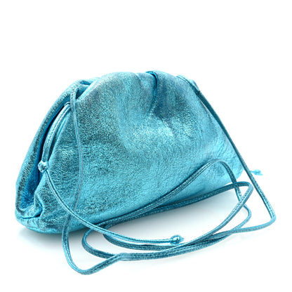 Bottega Veneta Metallic Crushed Calfskin The Mini Pouch Sky Blue 3 of 10