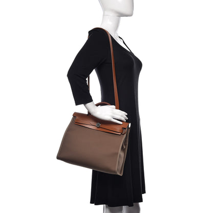 Hermes Vache Hunter Toile Officier Herbag Zip PM 31 Etoupe Fauve 2 of 12