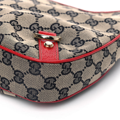 Gucci Monogram Medium Abbey D Ring Hobo Navy Red 8 of 9