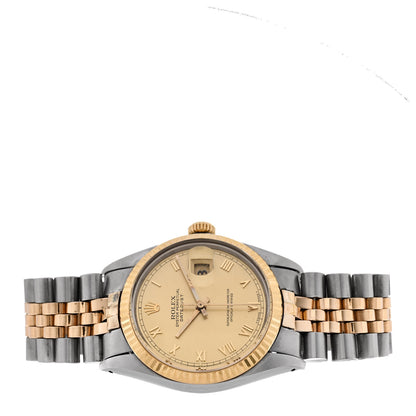Rolex Stainless Steel 18K Yellow Gold 36mm Oyster Perpetual Datejust Watch Champagne Roman 16013 2 of 4