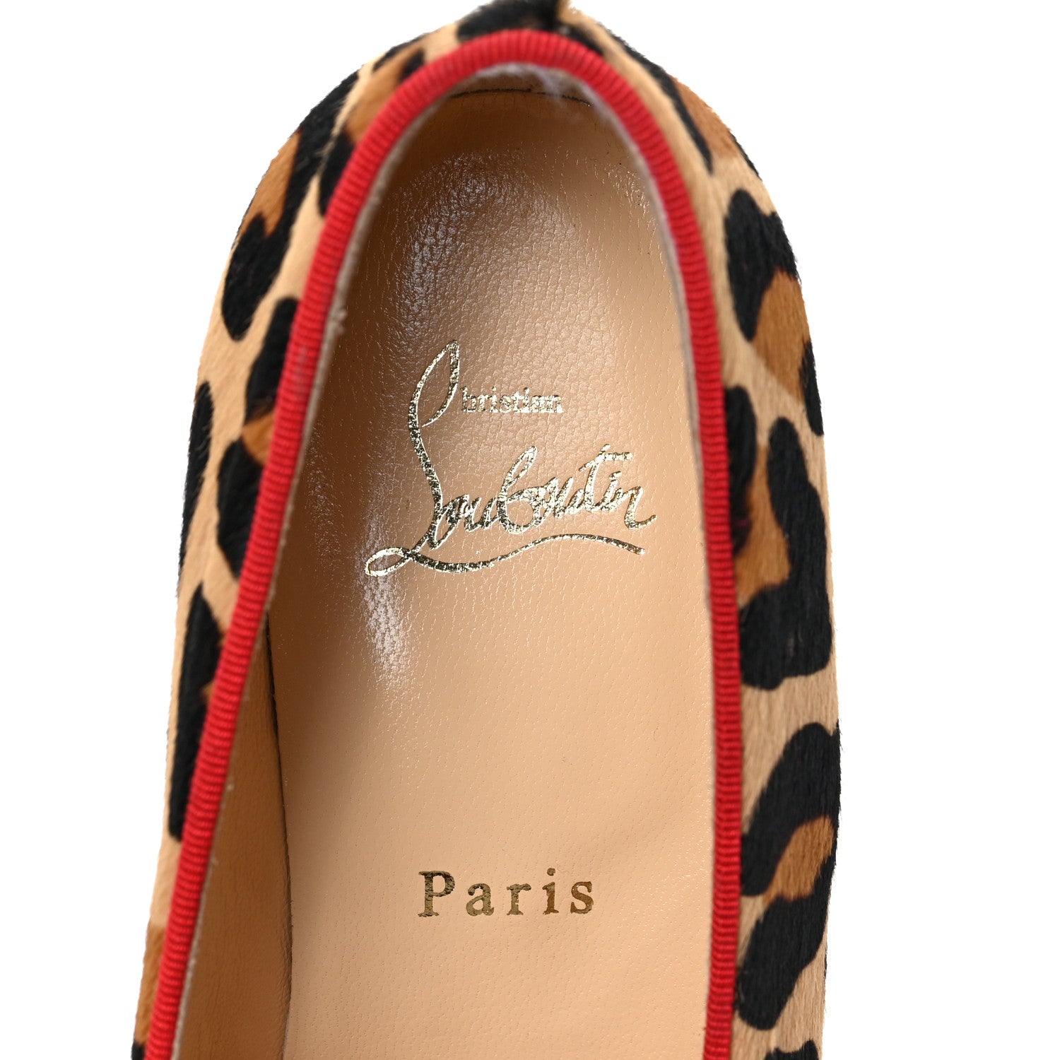 Christian Louboutin Pony Hair Leopard Print Octavian Bolla Flat Loafer 36.5 Brown White Multicolor 7 of 8