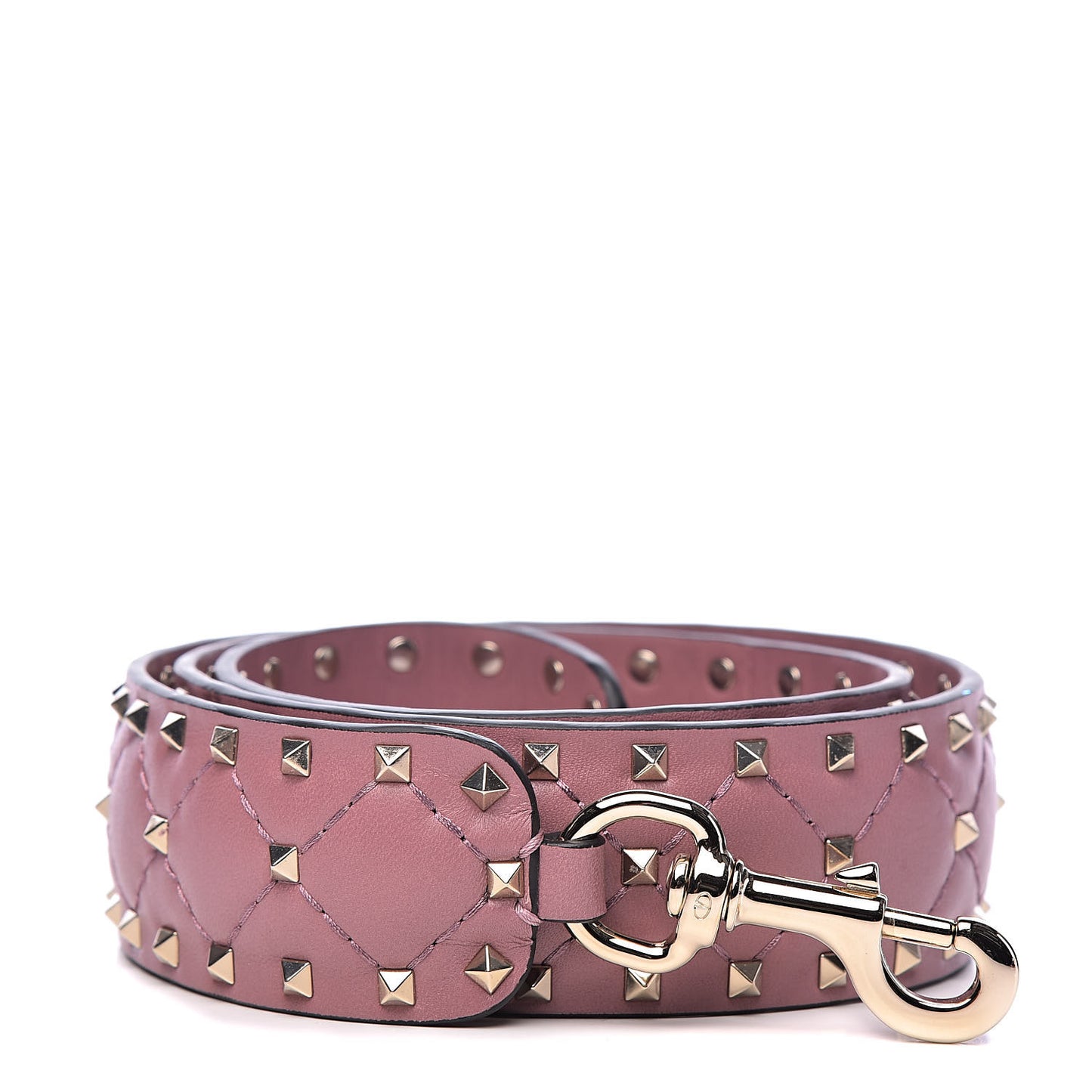 Lambskin Rockstud Spike Shoulder Strap Antique Rose