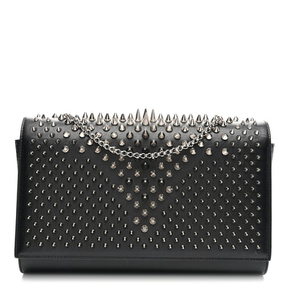 Christian Louboutin Calfskin Patent Jurassic Spikes Paloma Clutch Black 1 of 11