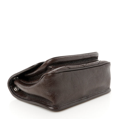 Saint Laurent Crinkled Lambskin Matelasse Monogram Baby Niki Chain Satchel Chocolate 4 of 11