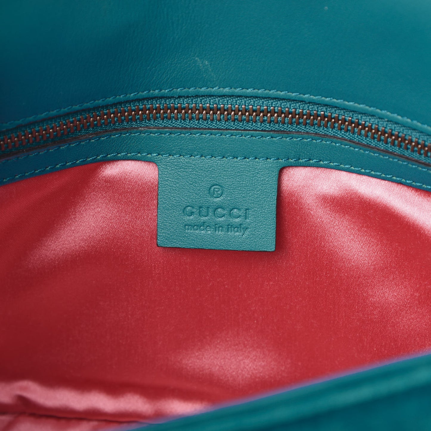 Velvet Matelasse Small GG Marmont Shoulder Bag Pavone Cyan