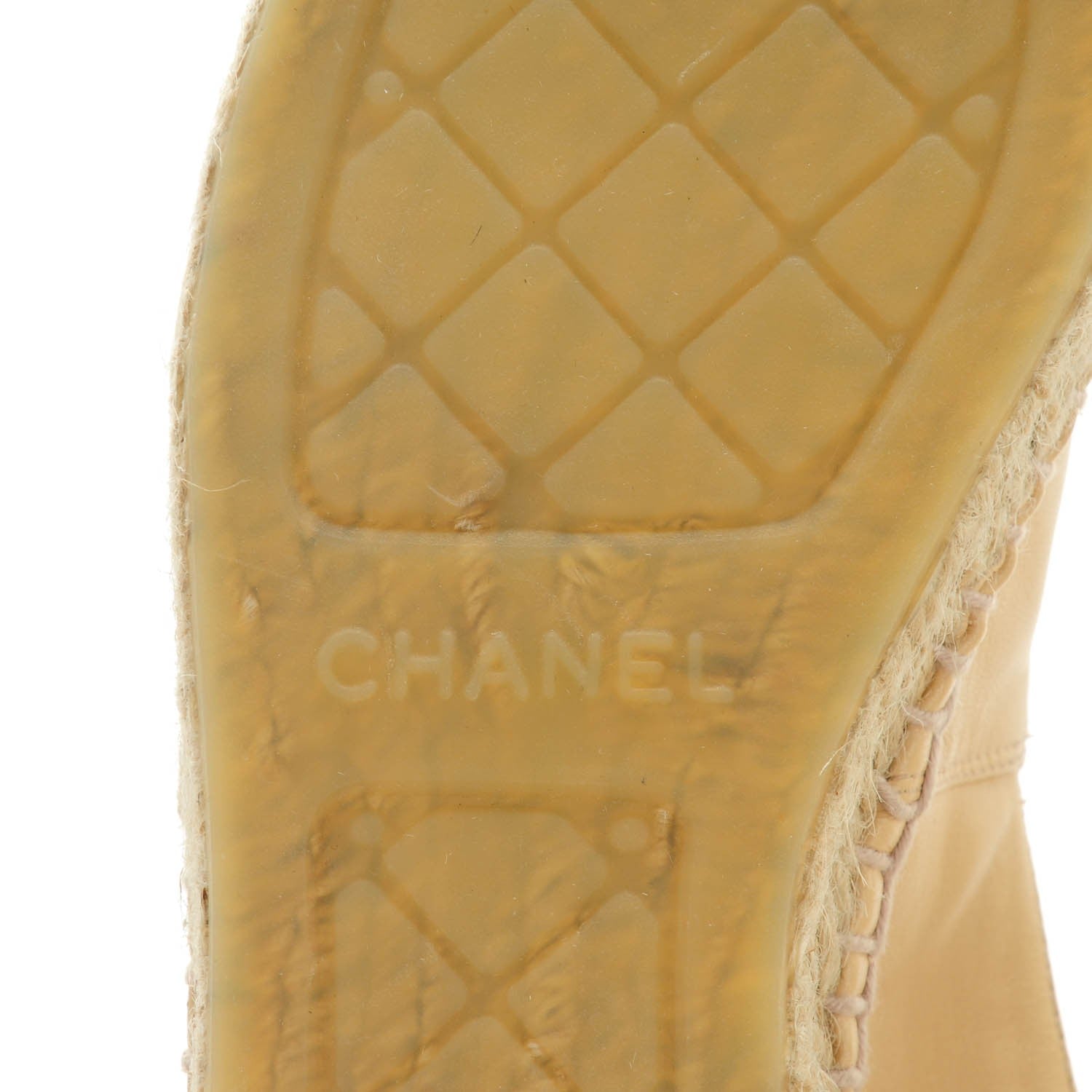 Chanel Lambskin CC Espadrilles 35 Beige Black 10 of 10