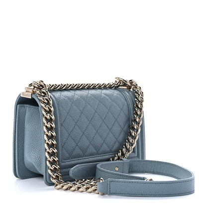Chanel Caviar Quilted Small Boy Flap Light Blue 2 of 8