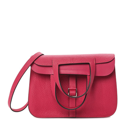Hermes Taurillon Clemence Halzan 25 Rose Shocking 1 of 11