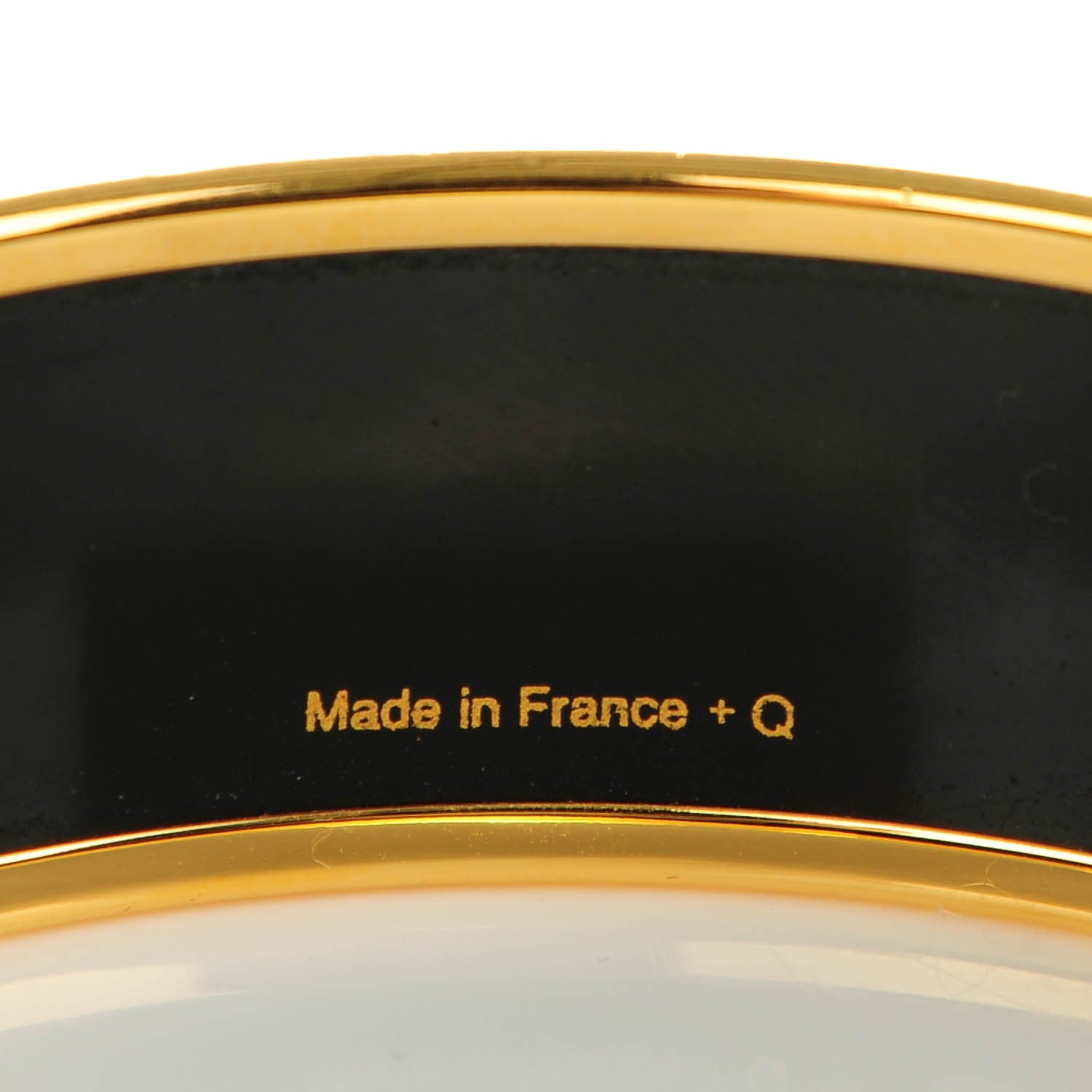 Hermes Enamel Printed Wide Caleche Bracelet 65 Yellow 4 of 5
