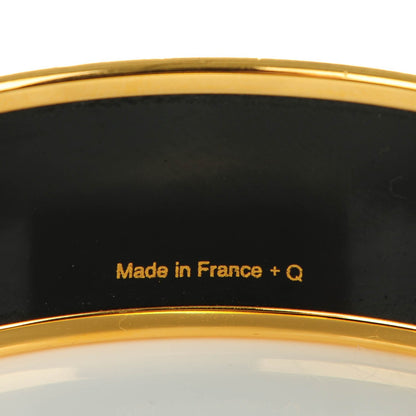 Hermes Enamel Printed Wide Caleche Bracelet 65 Yellow 4 of 5