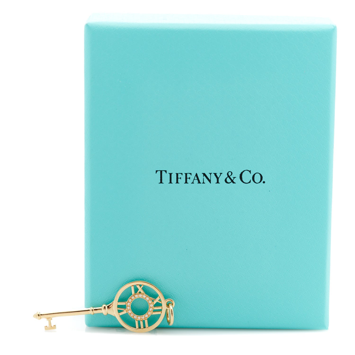 Tiffany 18K Yellow Gold Diamond Atlas Key Pendant 5 of 5