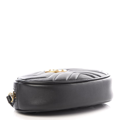 Gucci Calfskin Matelasse GG Marmont Belt Bag 85 34 Black 3 of 9