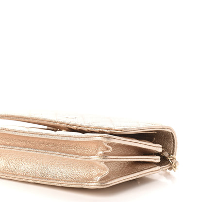 Chanel Metallic Lambskin Quilted Mini Wallet On Chain WOC Gold 9 of 11