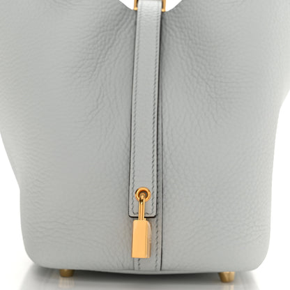 Hermes Taurillon Clemence Picotin Lock 18 PM Bleu Pale 8 of 11