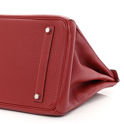 Hermes Taurillon Clemence Birkin 35 Rouge Vif 10 of 11