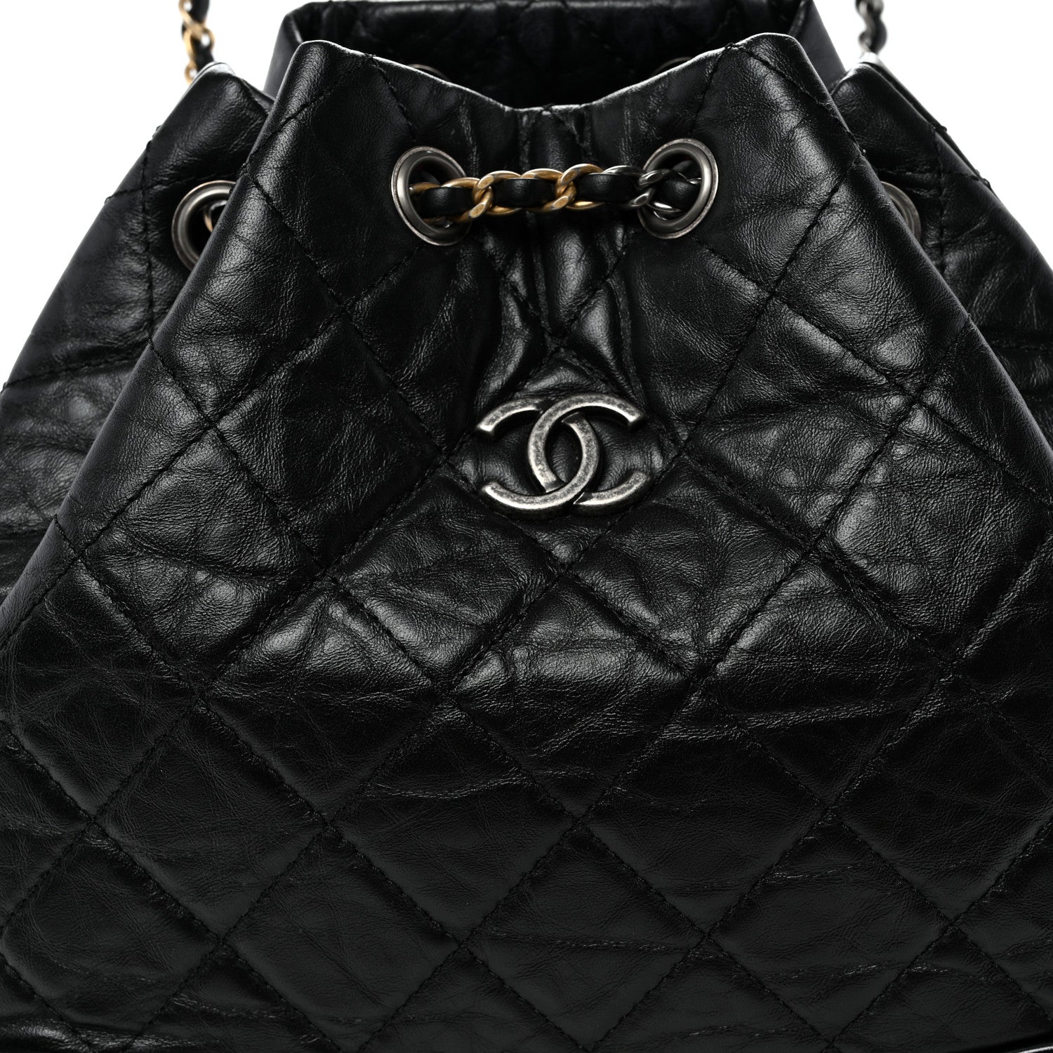 Chanel Aged Calfskin Quilted Small Gabrielle Backpack Black 7 of 9