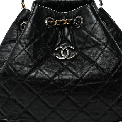 Chanel Aged Calfskin Quilted Small Gabrielle Backpack Black 7 of 9