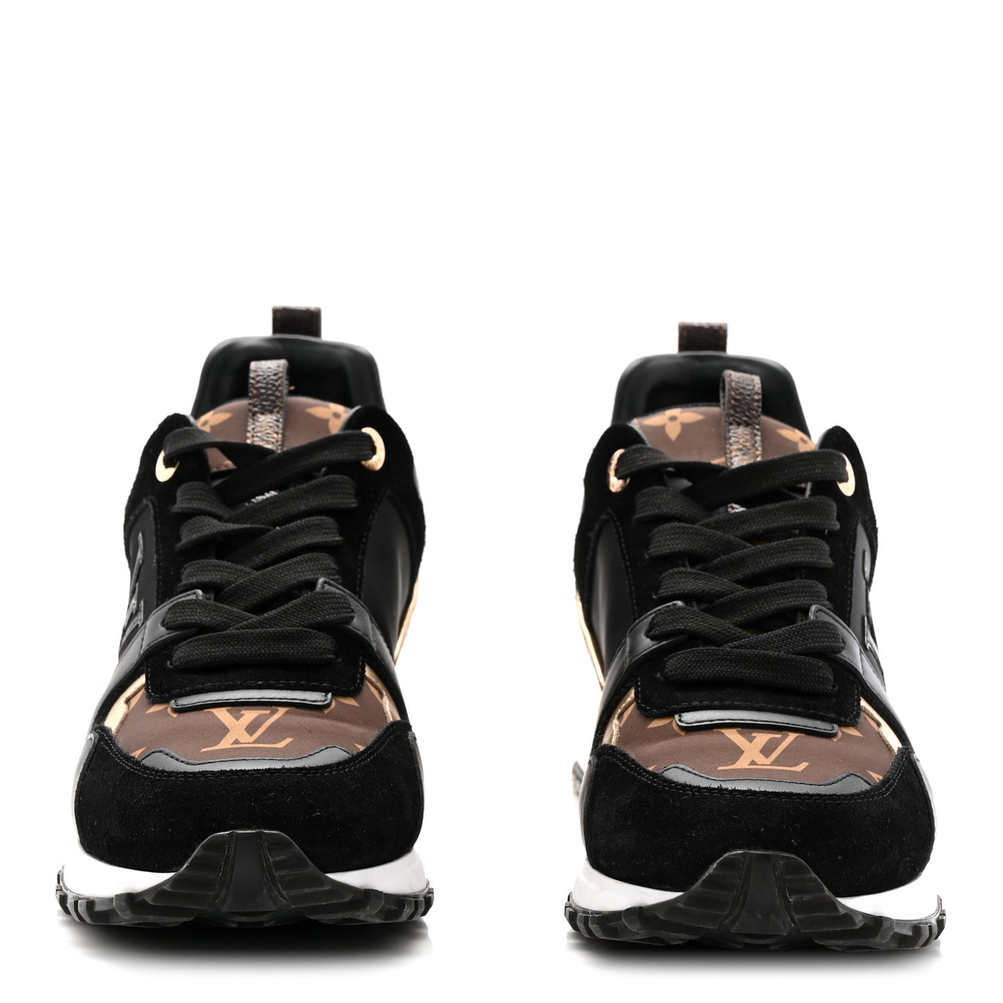 Suede Calfskin Recycled Monogram Nylon Run Away Sneakers 39 Black