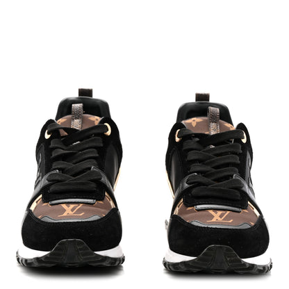 Louis Vuitton Suede Calfskin Recycled Monogram Nylon Run Away Sneakers 39 Black 2 of 9