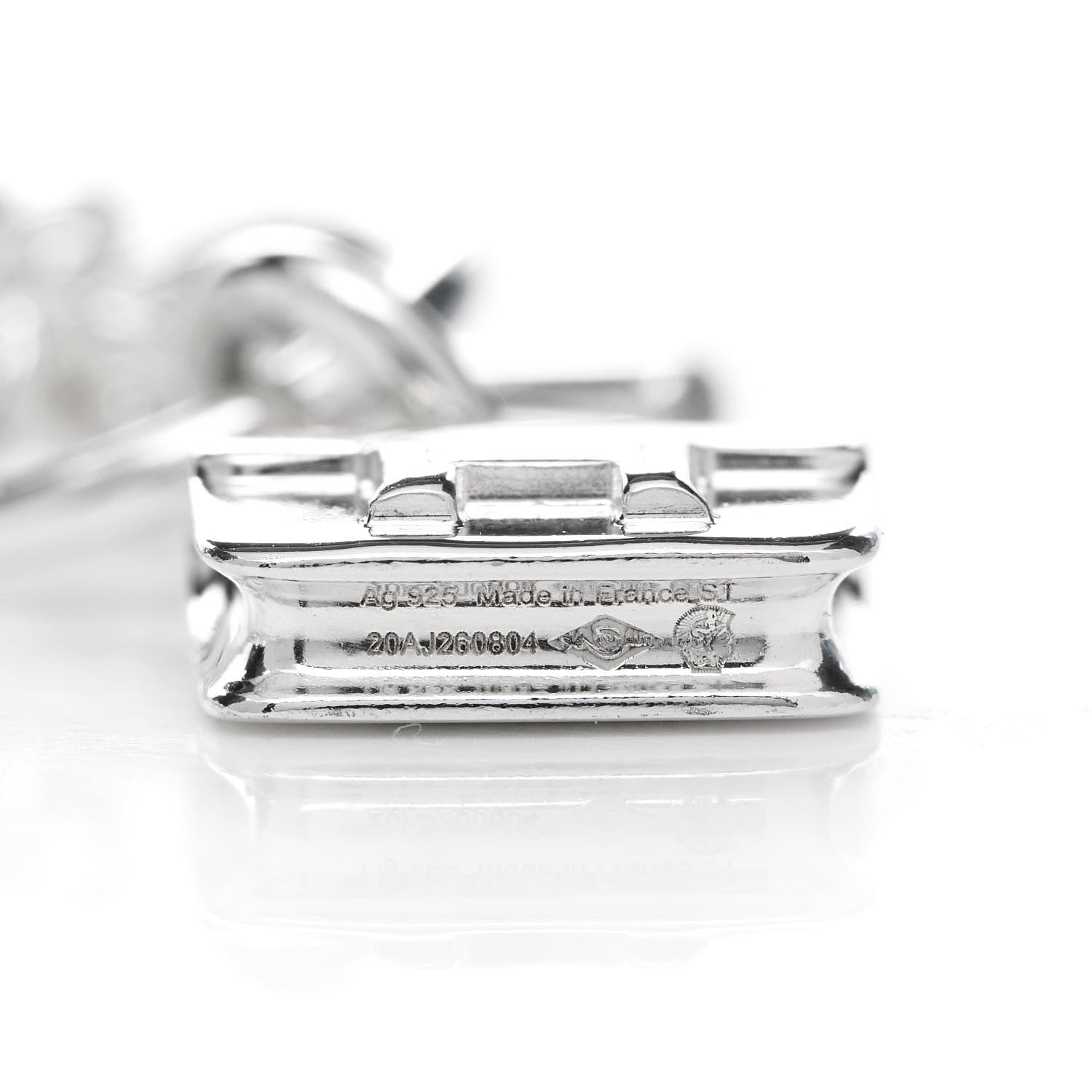 Hermes Sterling Silver Amulettes Constance Bracelet ST 4 of 6