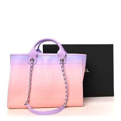 Chanel Shaded Calfskin Small Deauville Tote Light Purple Pink Coral 11 of 11