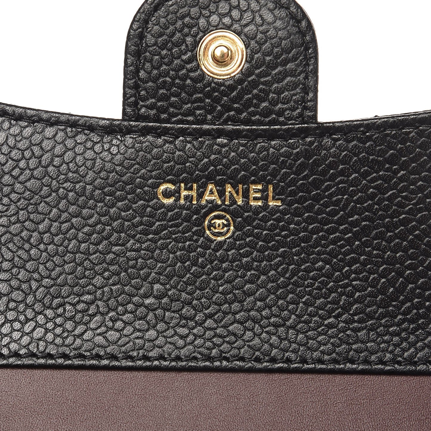 Caviar Quilted Compact Flap Wallet Black