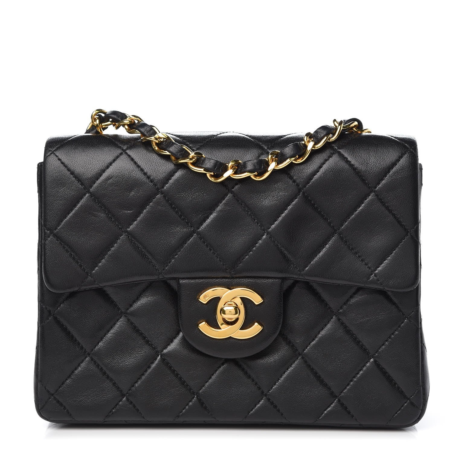 Chanel Lambskin Quilted Mini Square Flap Black 1 of 9