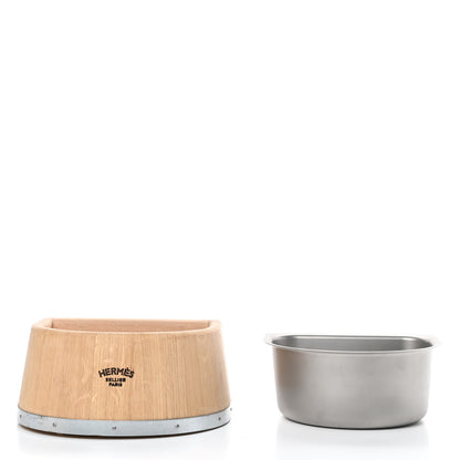 Hermes Oak Wood Large Chaine d'Ancre Dog Bowl Naturel 5 of 11