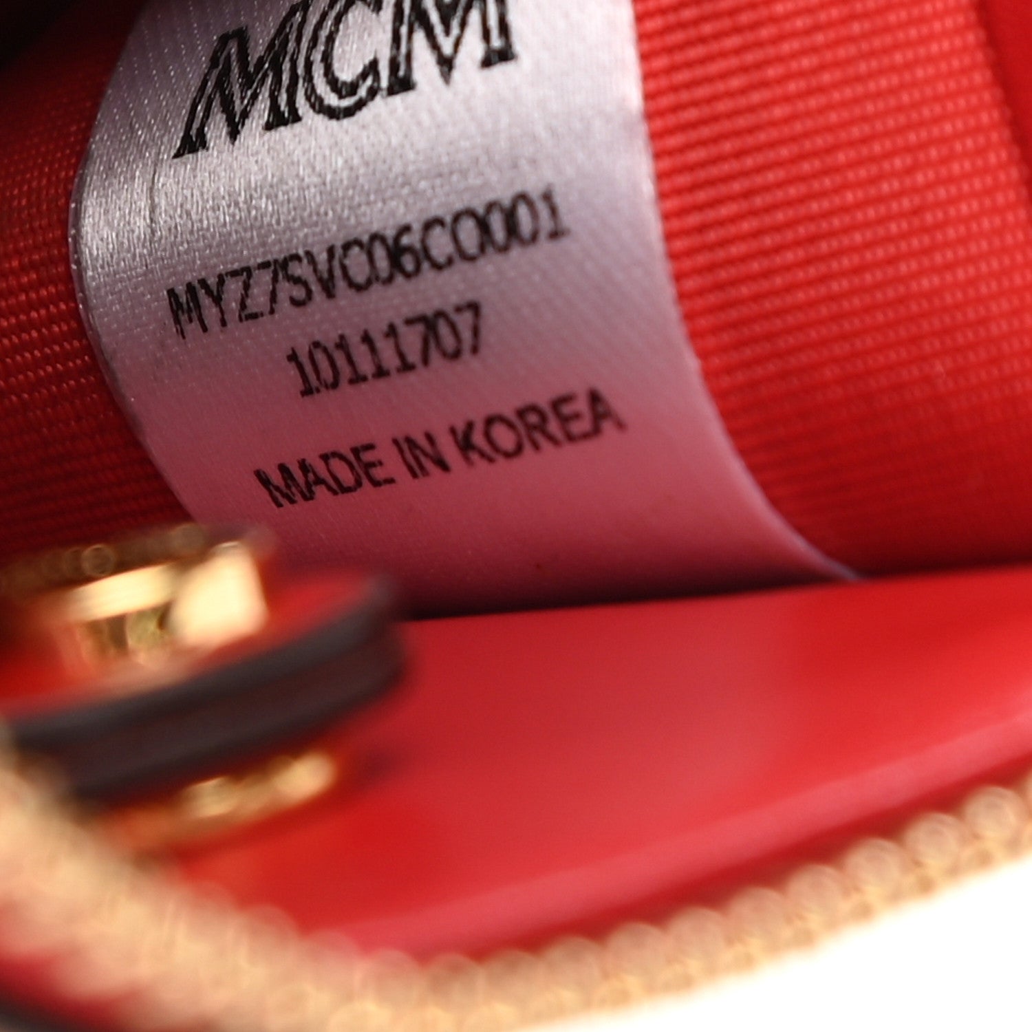 MCM Visetos Key Pouch Cognac Red 7 of 7