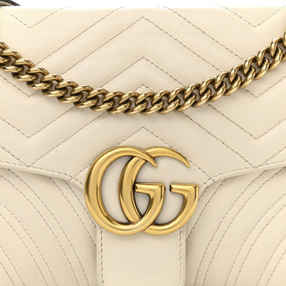 Gucci Calfskin Matelasse Small GG Marmont Shoulder Bag White 8 of 12