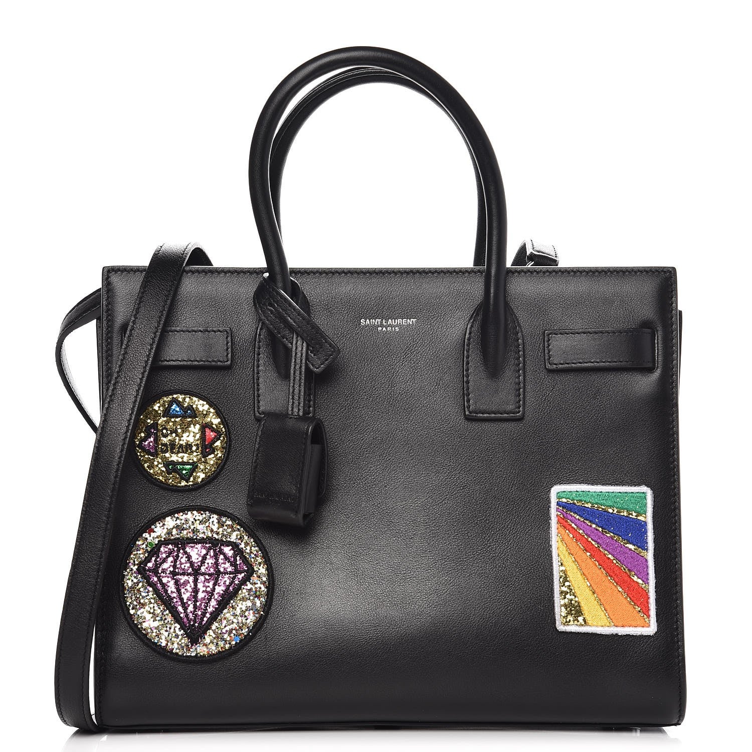 Saint Laurent Calfskin Patchwork Baby Sac De Jour Black Multi 1 of 7