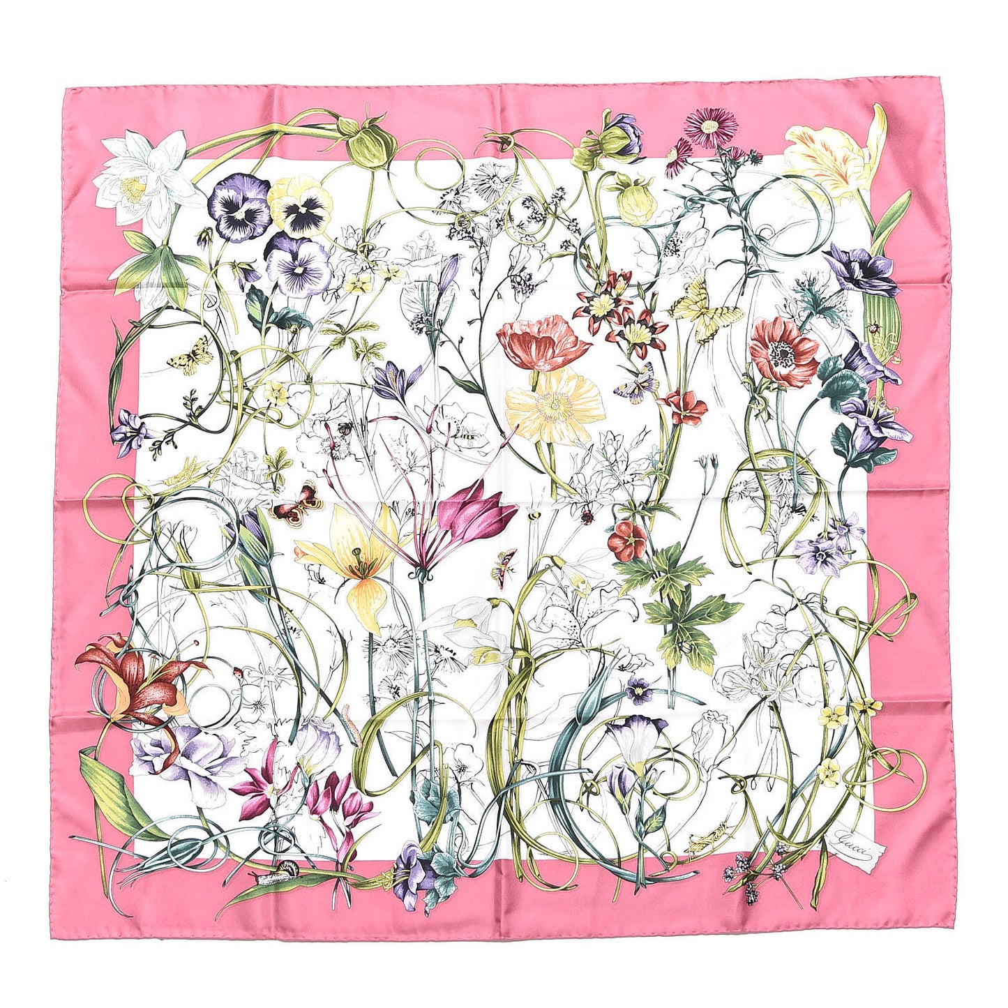 Silk Flora Infinity Chrissy Square Scarf Pink