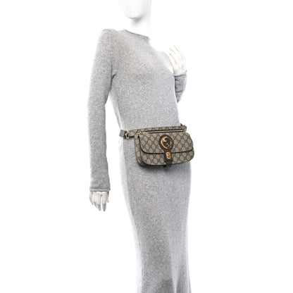 Gucci GG Supreme Monogram Textured Dollar Calfskin Blondie Belt Bag Beige Ebony New Acero 2 of 9
