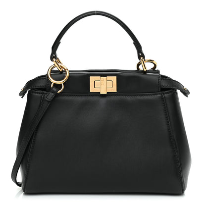 Fendi Nappa Mini Peekaboo Iconic Satchel Black 1 of 9