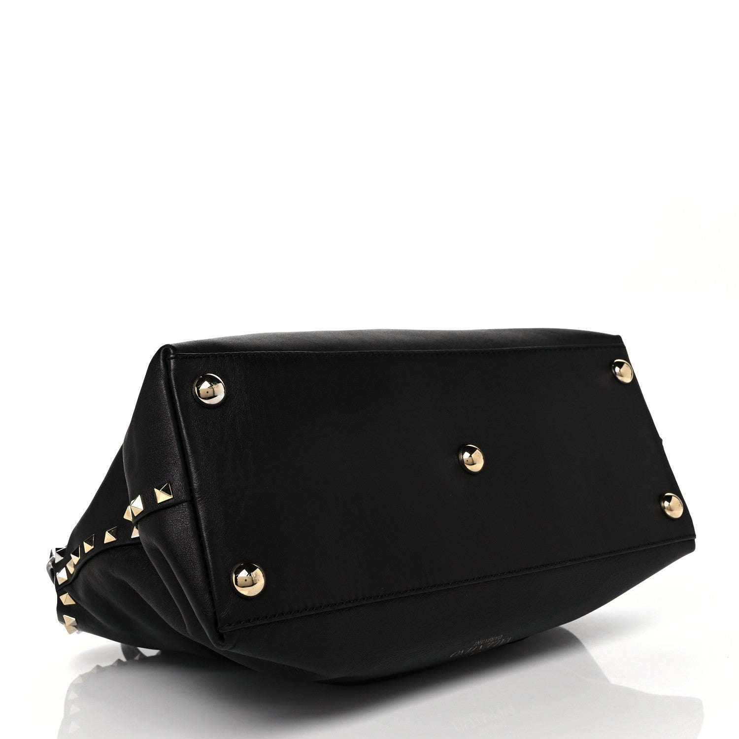 Valentino Garavani Vitello Rockstud Dome Satchel Black 7 of 23