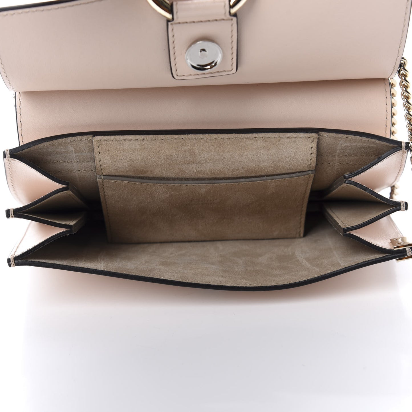 Goatskin Smooth Calfskin Mini Faye Chain Shoulder Bag Pink