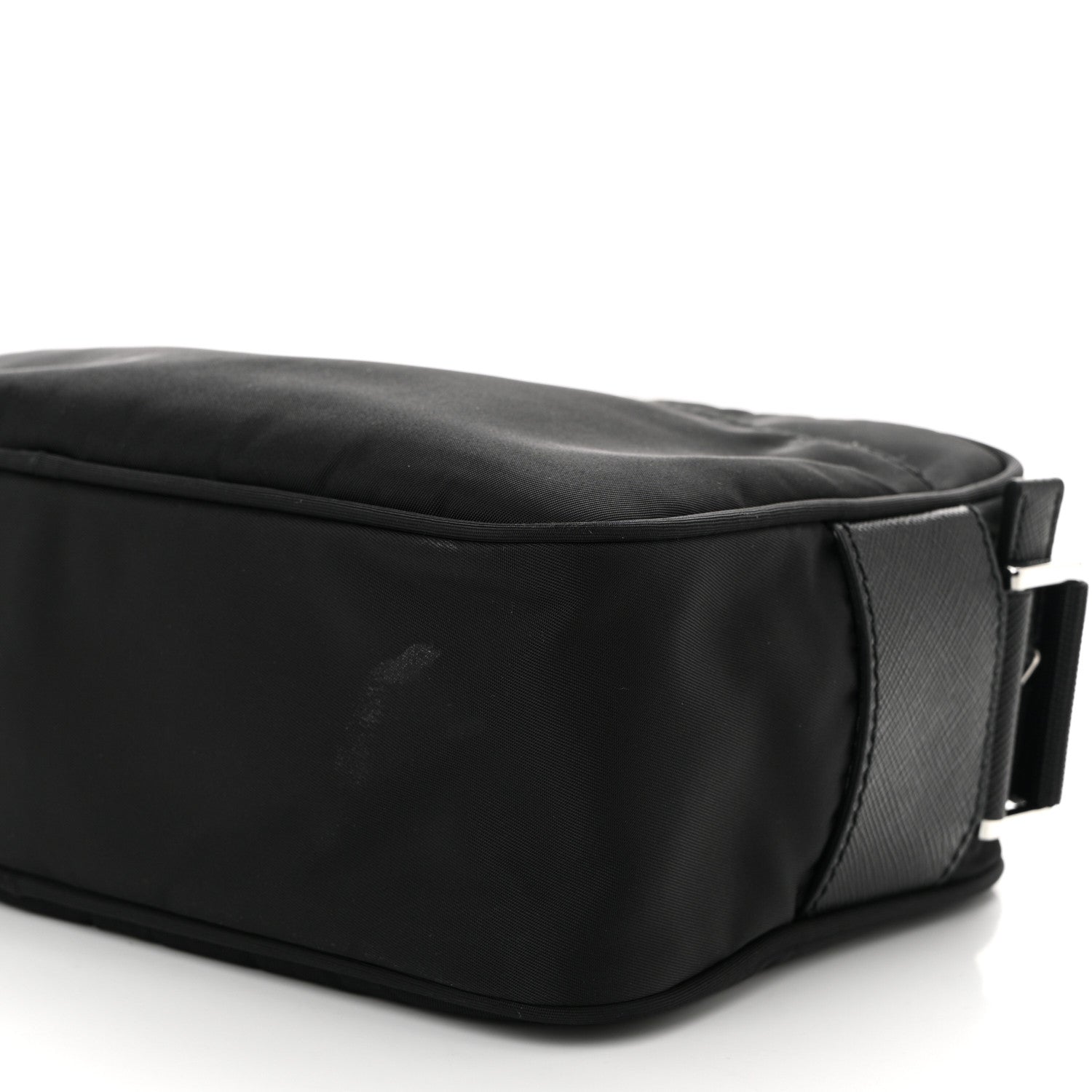 Prada Tessuto Saffiano Pocket Double Zip Shoulder Bag Black 10 of 10