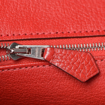 Hermes Taurillon Clemence Birkin 35 Rouge Casaque 19 of 36