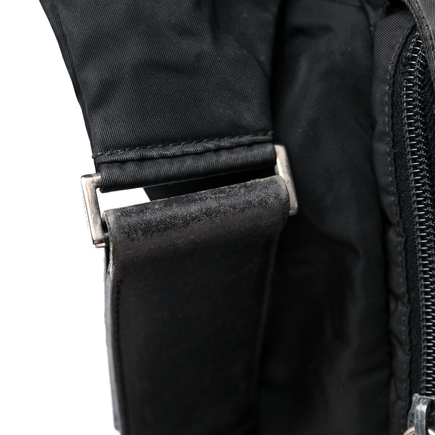 Tessuto Nylon Saffiano Messenger Satchel Black