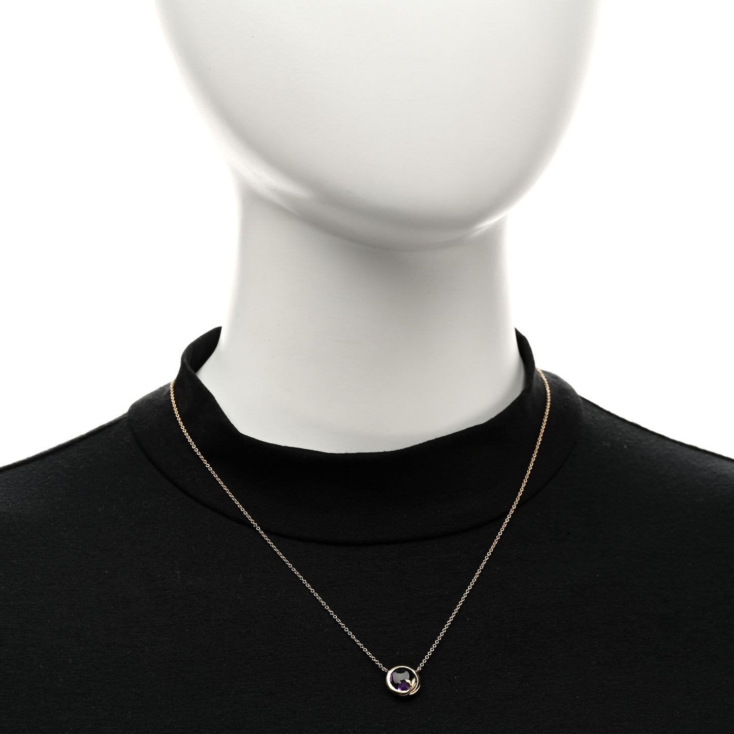 18K Yellow Gold Amethyst Paloma Picasso Olive Leaf Pendant Necklace