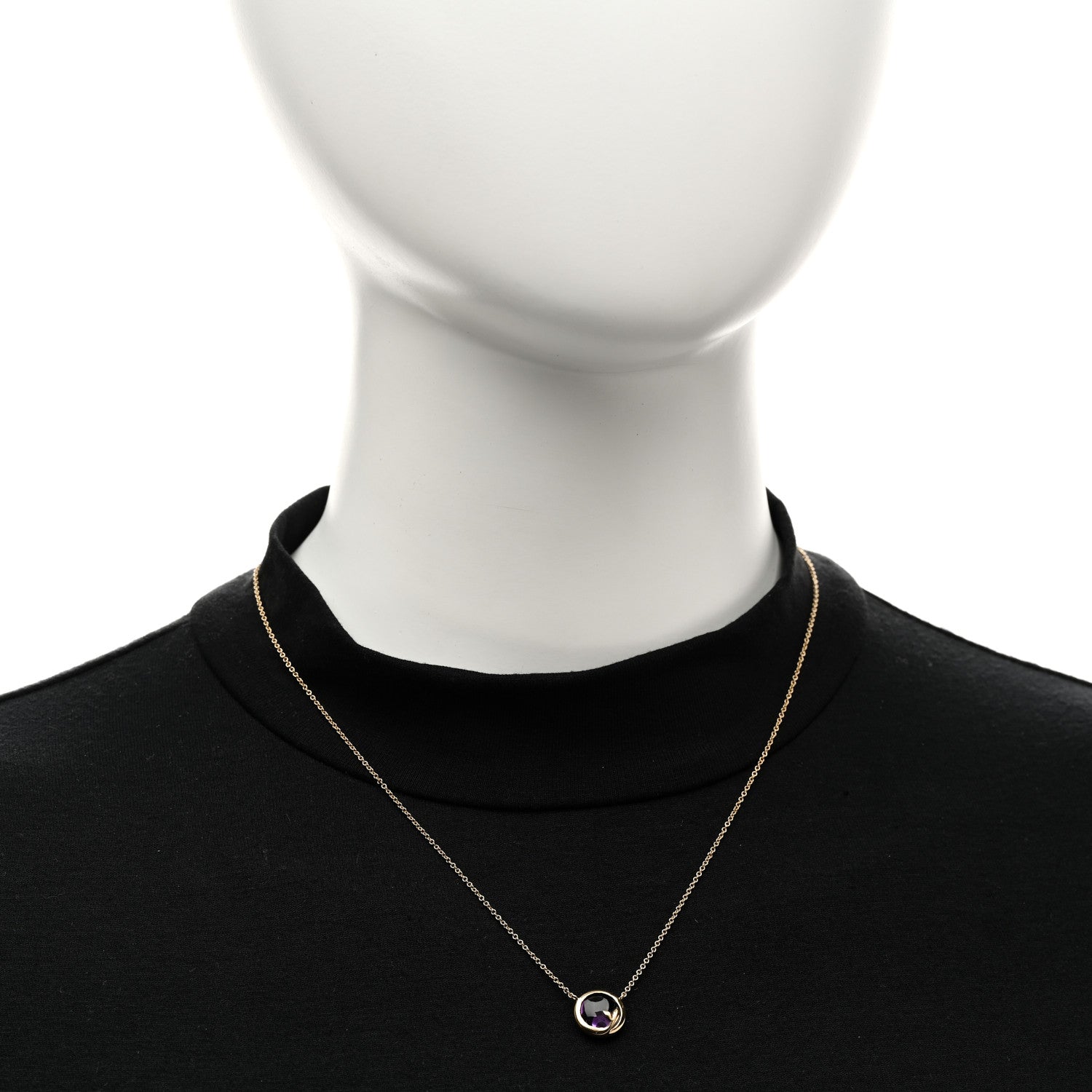 Tiffany 18K Yellow Gold Amethyst Paloma Picasso Olive Leaf Pendant Necklace 2 of 4