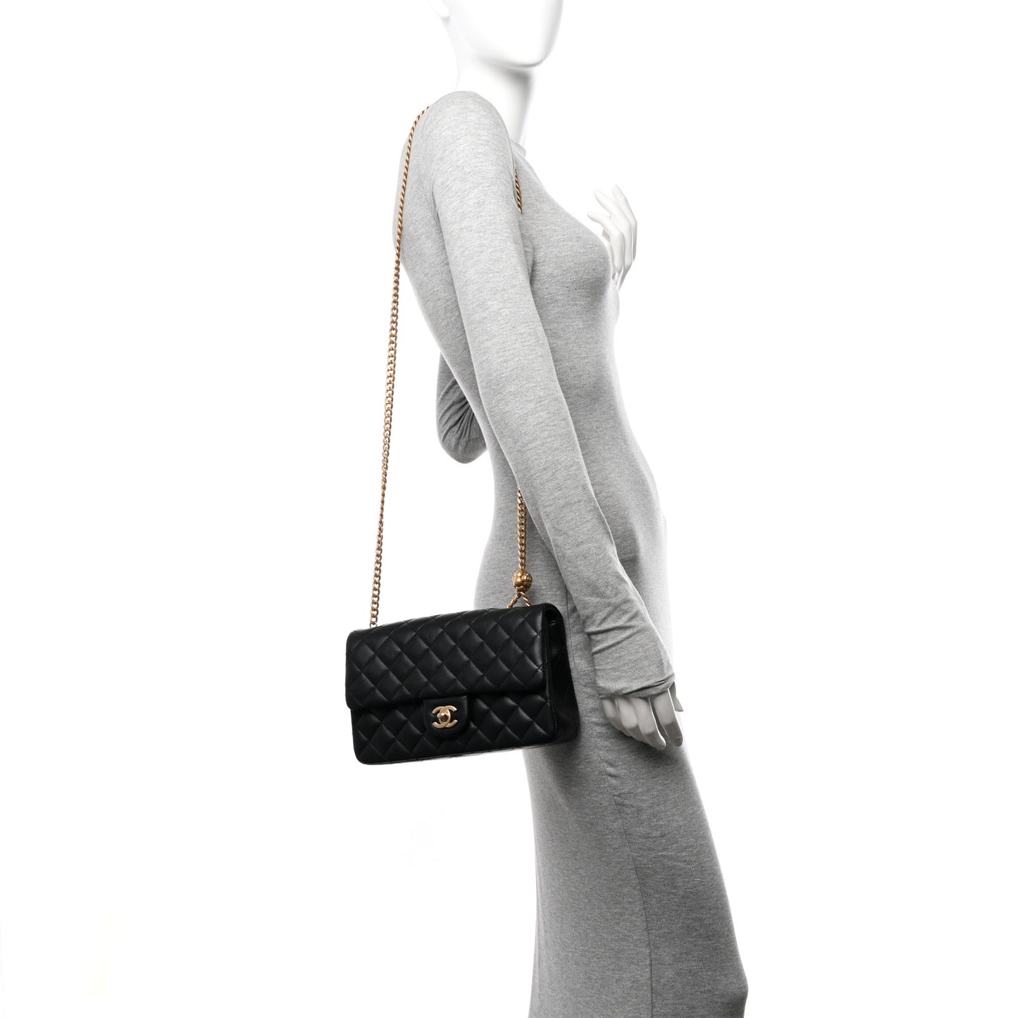 Lambskin Quilted Small Sweet Camellia Flap Black