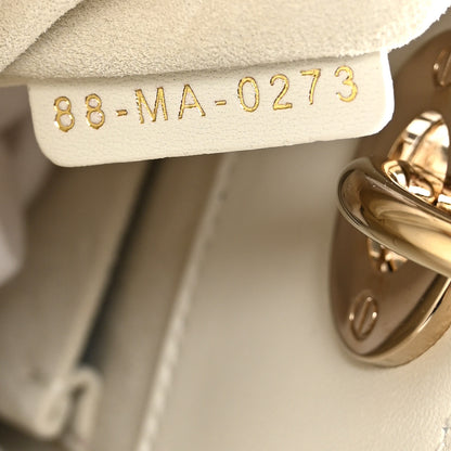 Christian Dior Lambskin Cannage Medium Lady Dior Ivory 7 of 10